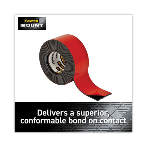 Image of Scotch® 414H Extreme Mounting Tape, Permanent, Holds Up to 30 lb, 1" x 60", Black