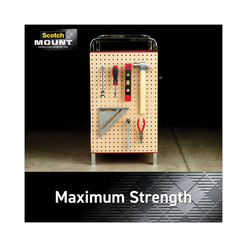 Image of Scotch® 414H Extreme Mounting Tape, Permanent, Holds Up to 30 lb, 1" x 60", Black