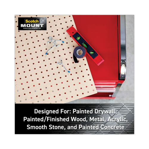 Image of Scotch® 414H Extreme Mounting Tape, Permanent, Holds Up to 30 lb, 1" x 60", Black