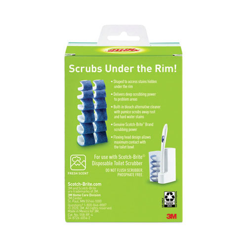 Image of Scotch-Brite® 558-RF-4 Disposable Toilet Scrubber Refill, Blue/white, 10/pack