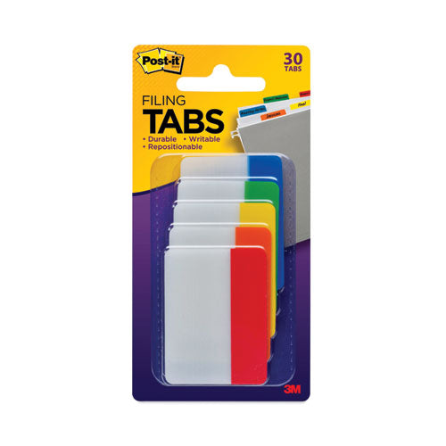 Image of Post-it® Tabs 686-ROYGB Solid Color Tabs, 1/5-Cut, Assorted Colors, 2" Wide, 30/Pack