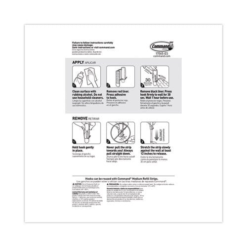 Image of Command MMM17065S35NA Medium Toggle-Wire Hooks, Metal Wire, Silver, Supports 2 lb, 35/Pack