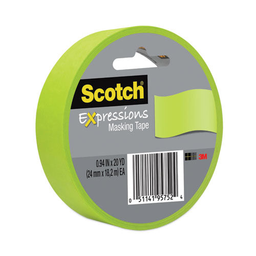 Image of Scotch® 3437-GRN Expressions Masking Tape, 3" Core, 0.94" X 20 Yds, Lemon Lime