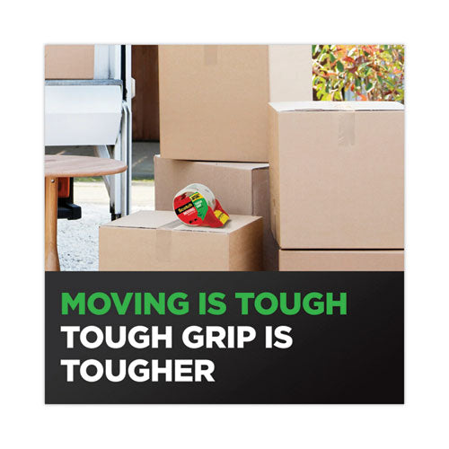 Image of Scotch® MMM3500S21RD Tough Grip Moving Packaging Tape With Dispenser, 3" Core, 1.88" X 38.2 Yds, Clear, 2/pack