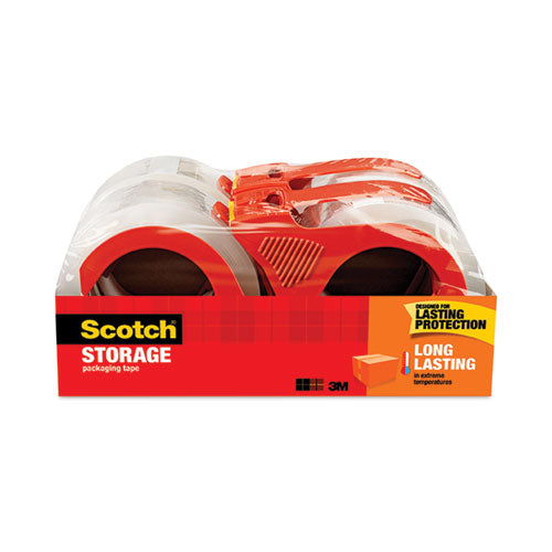 Image of Scotch® 3650S-4RD-6GC Storage Tape With Dispenser, 3" Core, 1.88" X 38.2 Yds, Clear, 4/pack