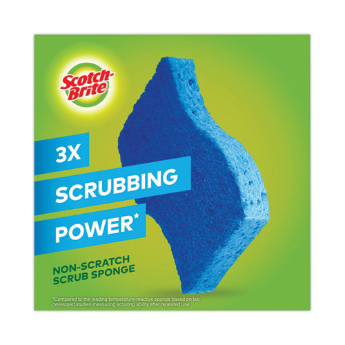 Image of Scotch-Brite® 529-5 Non-Scratch Multi-Purpose Scrub Sponge, 4.4 X 2.6, 0.8" Thick, Blue, 9/pack