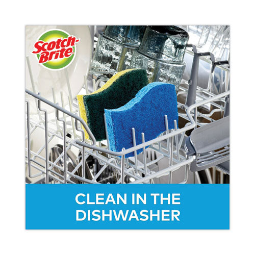 Image of Scotch-Brite® 529-5 Non-Scratch Multi-Purpose Scrub Sponge, 4.4 X 2.6, 0.8" Thick, Blue, 9/pack
