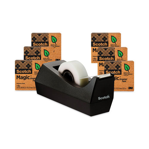 Image of Scotch® 812-6PC38 Magic Greener Tape With C38 Dispenser, 1" Core, 0.75" X 75 Ft, Clear, 6/pack