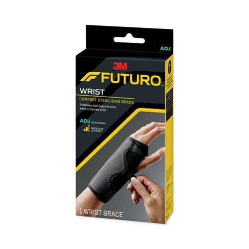 Image of FUTURO 10770ENR Adjustable Reversible Splint Wrist Brace, Fits Wrists 5.5" to 8.5", Black