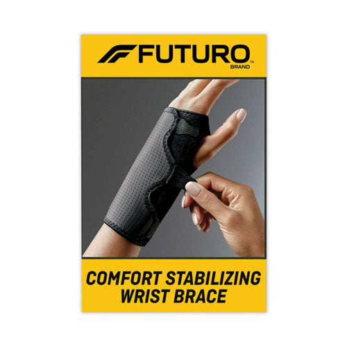 Image of FUTURO 10770ENR Adjustable Reversible Splint Wrist Brace, Fits Wrists 5.5" to 8.5", Black