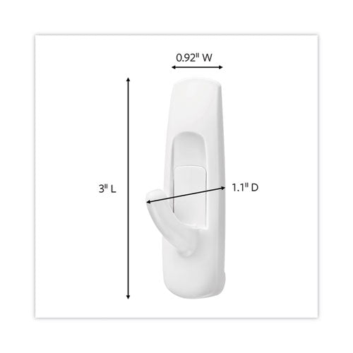 Image of Command 17001-S37NA Medium Utility Hooks, Plastic, White, Supports 3 lb, 37/Pack