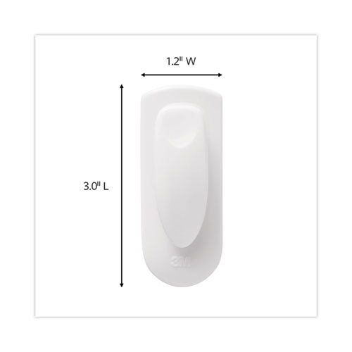Image of Command 17005-ES Spring Hook, Plastic, White, 0.25 lb Capacity, 1 Hook and 2 Strips/Pack