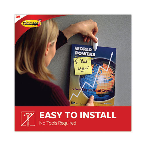 Image of Command 17005-ES Spring Hook, Plastic, White, 0.25 lb Capacity, 1 Hook and 2 Strips/Pack