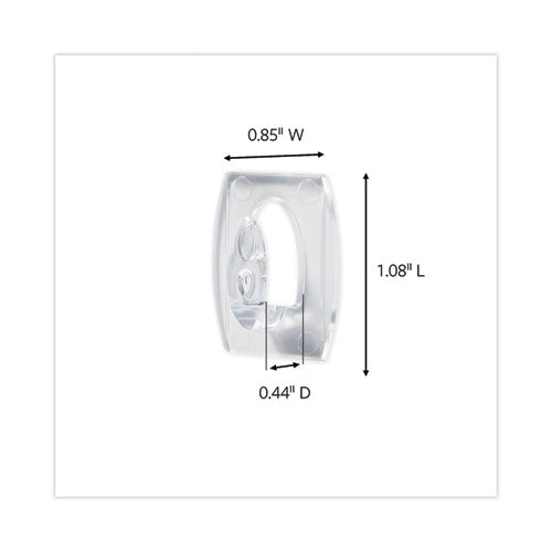 Image of Command 17006CLR-18ES Mini Clear Hooks, Plastic, Supports 0.5 lb, 18/Pack