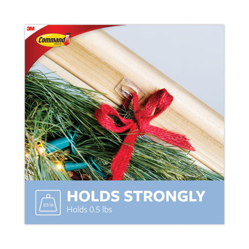 Image of Command 17006CLR-18ES Mini Clear Hooks, Plastic, Supports 0.5 lb, 18/Pack