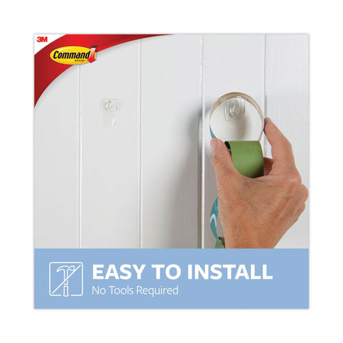 Image of Command 17006CLR-ES Mini Clear Hooks, Plastic, Supports 0.5 lb, 6/Pack