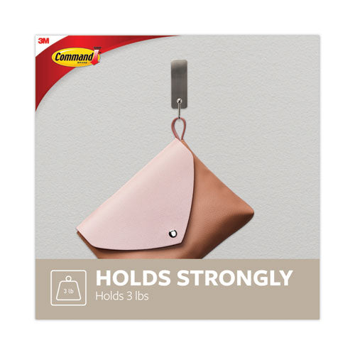 Image of Command 17034BN-2ES Medium Indoor Decorative Hooks, Metal, Brushed Nickel, Supports 3 lb, 2/Pack