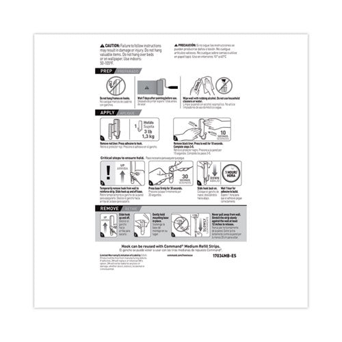 Image of Command 17034BN-2ES Medium Indoor Decorative Hooks, Metal, Brushed Nickel, Supports 3 lb, 2/Pack