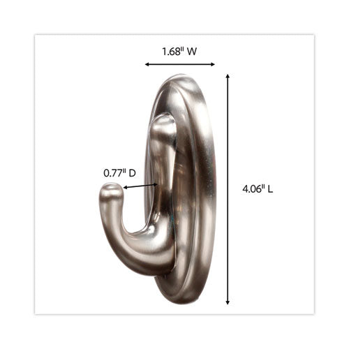 Image of Command 17053BN-ES Large Traditional Decorative Hooks, Metal, Brushed Nickel, Supports 5 lb