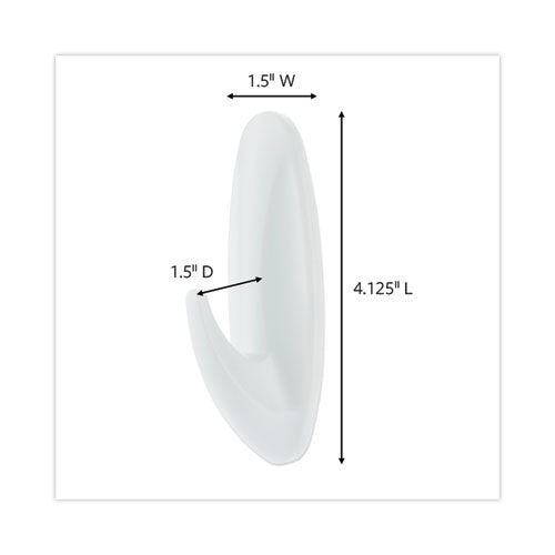Image of Command 17083-S16NA Designer Hooks, Large, Plastic, White, 5 lb Capacity, 16 Hooks and 24 Strips/Pack