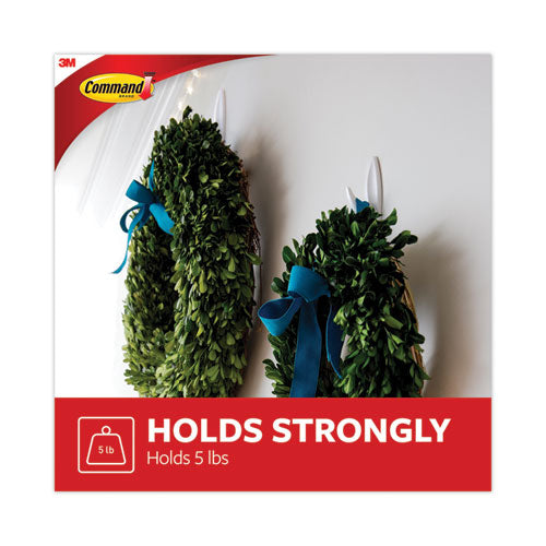 Image of Command 17083-S16NA Designer Hooks, Large, Plastic, White, 5 lb Capacity, 16 Hooks and 24 Strips/Pack