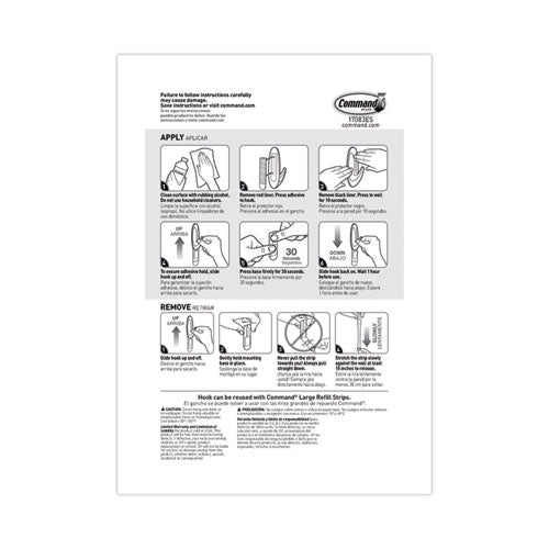 Image of Command 17083-S16NA Designer Hooks, Large, Plastic, White, 5 lb Capacity, 16 Hooks and 24 Strips/Pack