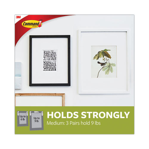 Image of Command 17201-S132NA Damage-Free Hanging Picture Hanging Strip Pairs, Holds Up to 2.5 lb, Medium: 0.75" x 2.75", White, 132/Pack
