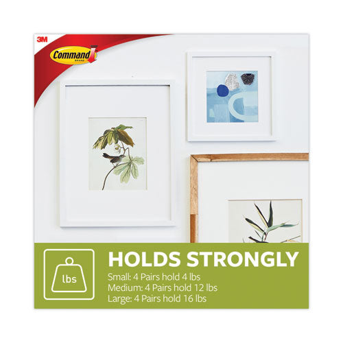 Image of Command Picture Hanging Strips Big Pack, Removable, (4) Small, (6) Medium, (8) Large, White, 18 Pairs/pack