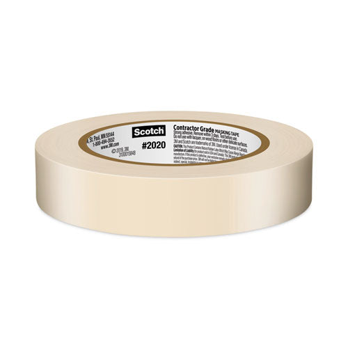 Image of Scotch® 2020-1A-BK Commercial-Grade Masking Tape For Production Painting, 3" Core, 0.94" X 60 Yds, Natural
