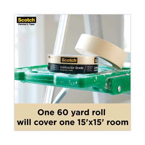 Image of Scotch® 2020-1A-BK Commercial-Grade Masking Tape For Production Painting, 3" Core, 0.94" X 60 Yds, Natural