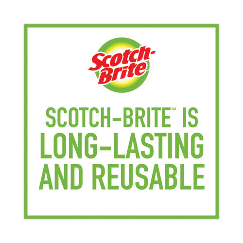 Image of Scotch-Brite® 223-10 Heavy-Duty Scouring Pad, 3.8 x 6, Green, 10/Carton
