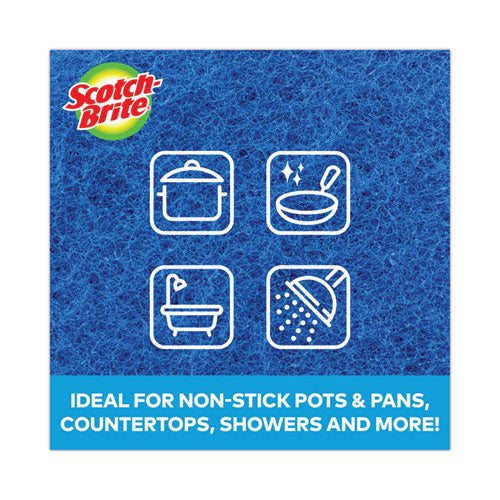 Image of Scotch-Brite® 623-10 Non-Scratch Scour Pads, 3 x 6, Blue, 10/Carton