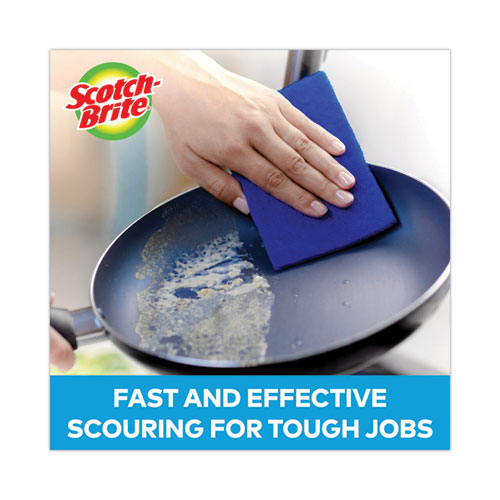 Image of Scotch-Brite® 623-10 Non-Scratch Scour Pads, 3 x 6, Blue, 10/Carton