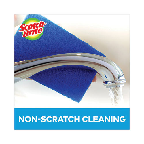 Image of Scotch-Brite® 623-10 Non-Scratch Scour Pads, 3 x 6, Blue, 10/Carton