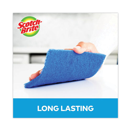 Image of Scotch-Brite® 623-10 Non-Scratch Scour Pads, 3 x 6, Blue, 10/Carton