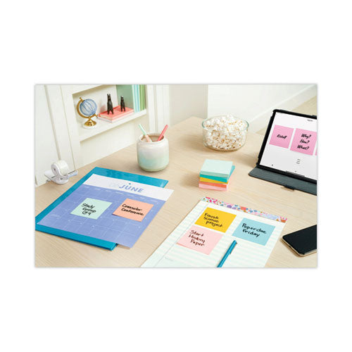 Image of Post-it® Notes 654-18APCP Original Pads in Beachside Cafe Collection Colors, Cabinet Pack, 3" x 3", 100 Sheets/Pad, 18 Pads/Pack