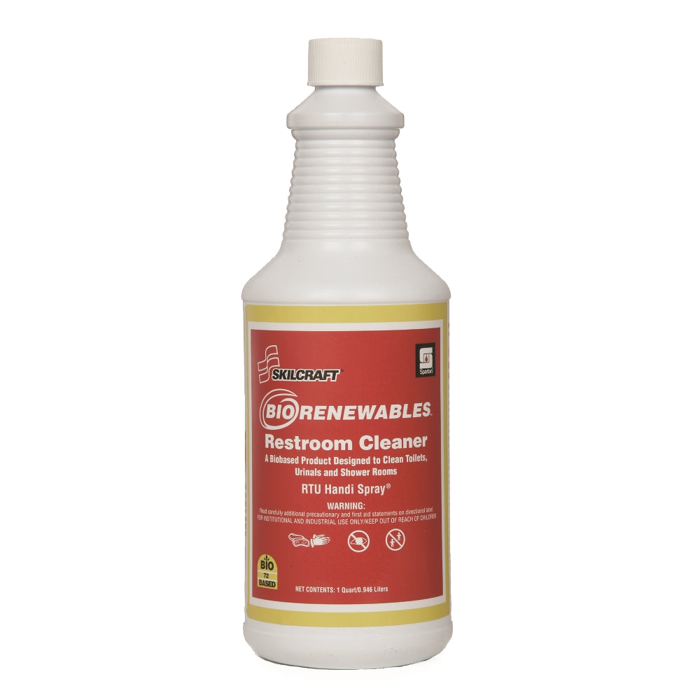 Image of SKILCRAFT® Spartan® BioRenewables® Restroom Cleaner, BOP Mandated, 32 oz Spray Bottle