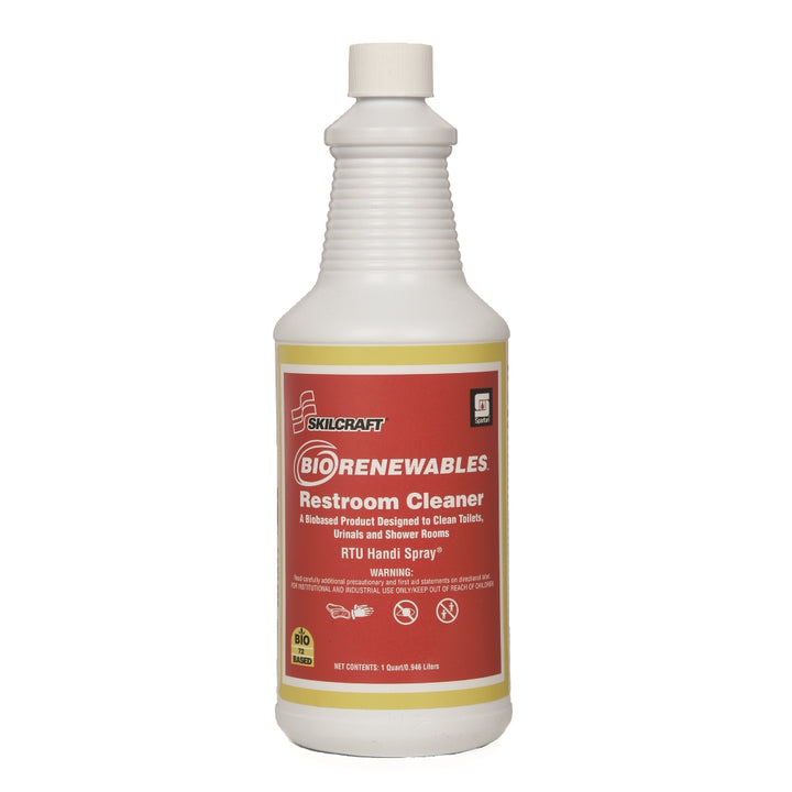 Image of SKILCRAFT® Spartan® BioRenewables® Restroom Cleaner, BOP Mandated, 32 oz Spray Bottle
