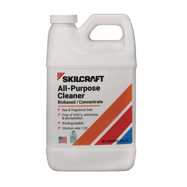 Image of SKILCRAFT® All-Purpose Cleaner - Biobased - Concentrate - 1/2 Gallon Bottle - 6/BX
