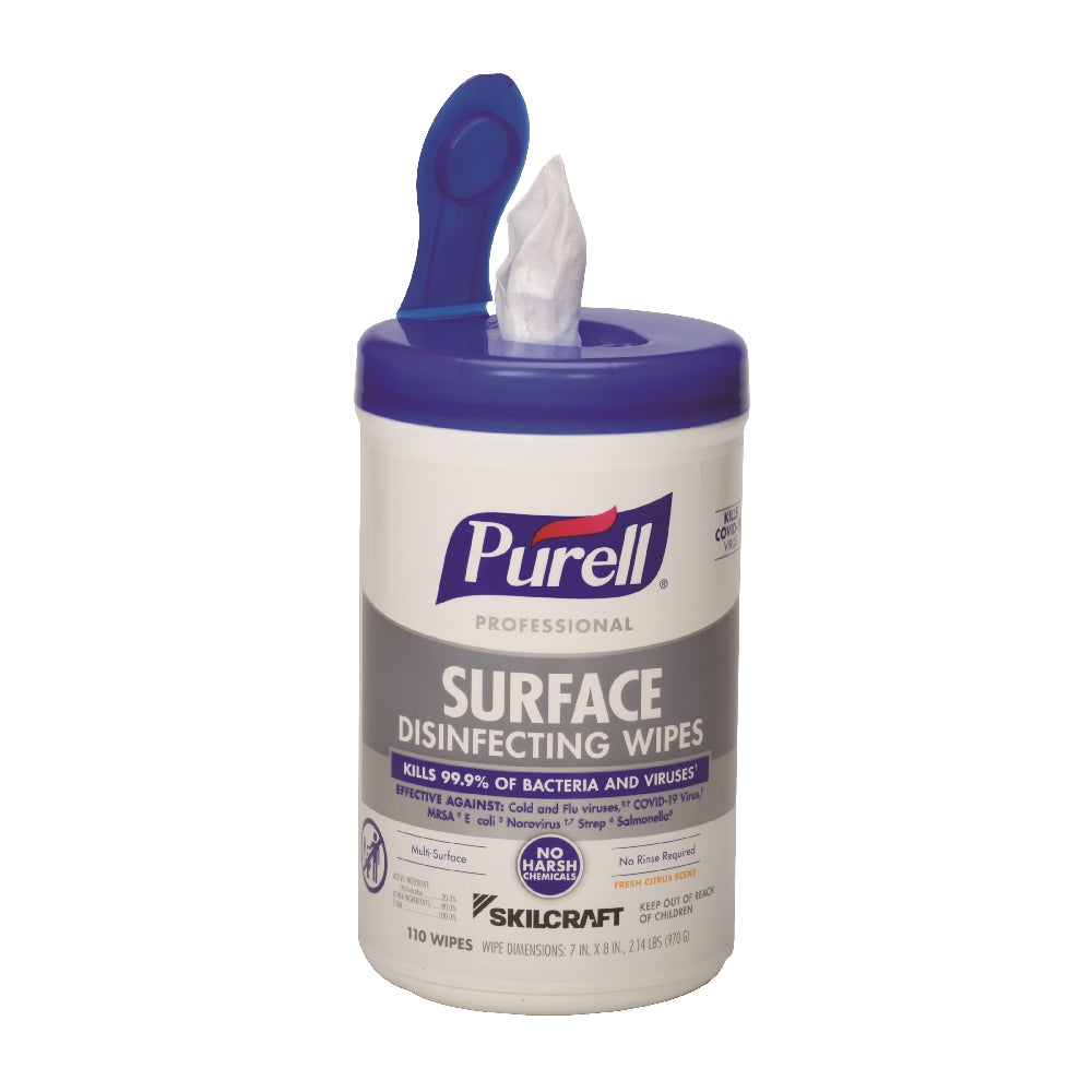 Image of PURELL® SKILCRAFT® Professional Surface Disinfecting Wipes, 110 Wipes