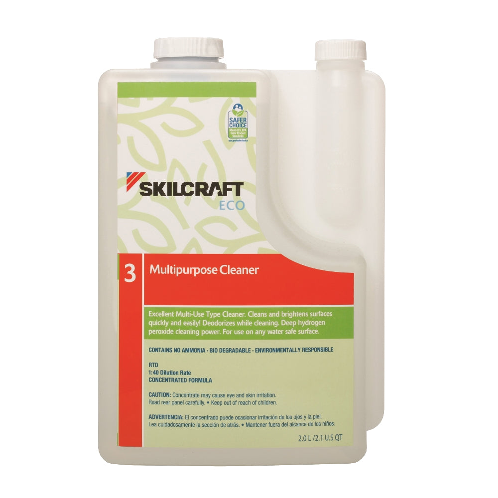 Image of SKILCRAFT® ECO Multipurpose Cleaner, Clear, , 2 Liter Bottle, Case of 4