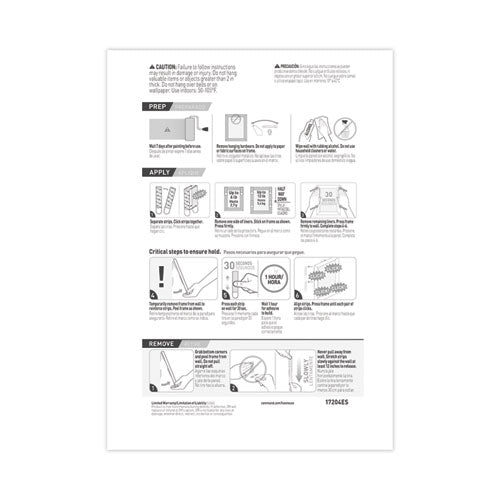 Image of Command 17204-12ES Damage-Free Hanging Picture Hanging Strip Pairs, Holds Up to 2.5 lb, Medium: 0.75" x 2.75", White, 12/Pack