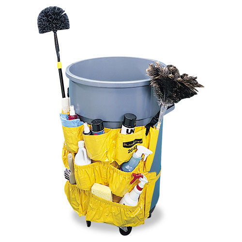 Image of Rubbermaid® Commercial FG264200YEL Brute Caddy Bag, 12 Compartments, 20" Diameter, Yellow