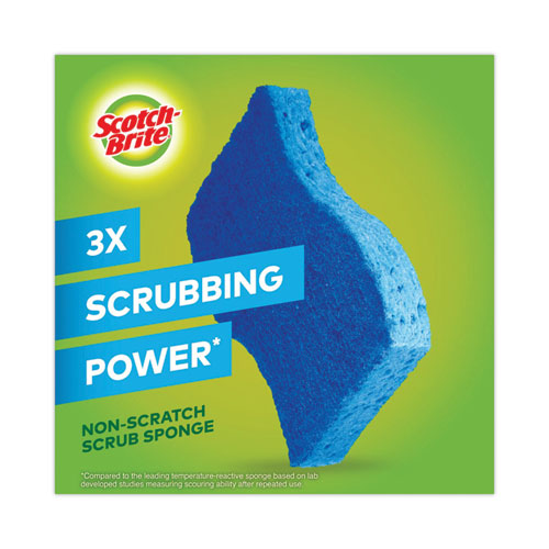 Image of Scotch-Brite® MP-3-8-D Non-Scratch Multi-Purpose Scrub Sponge, 4.4 X 2.6, 0.8" Thick, Blue, 3/pack