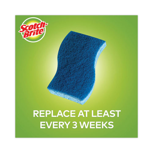 Image of Scotch-Brite® MP-3-8-D Non-Scratch Multi-Purpose Scrub Sponge, 4.4 X 2.6, 0.8" Thick, Blue, 3/pack