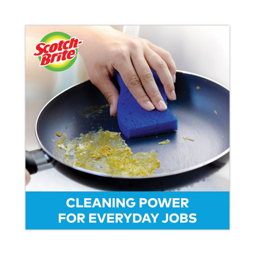 Image of Scotch-Brite® MP-3-8-D Non-Scratch Multi-Purpose Scrub Sponge, 4.4 X 2.6, 0.8" Thick, Blue, 3/pack