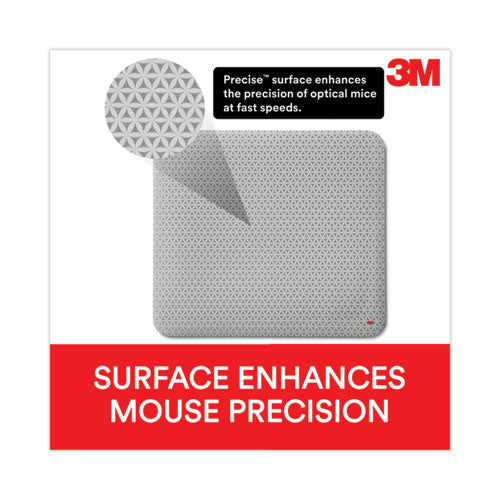 Image of 3M MP200PS Precise Battery-Saving Mouse Pad with Nonskid Repositionable Adhesive Back, 8.5 x 7, Bitmap Design