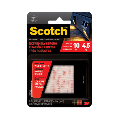 Image of Scotch RFD7020 Extreme Fasteners, 1" X 1", White, 6/pack