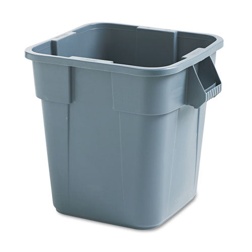 Image of Rubbermaid® Commercial FG352600GRAY Square Brute Container, 28 gal, Polyethylene, Gray