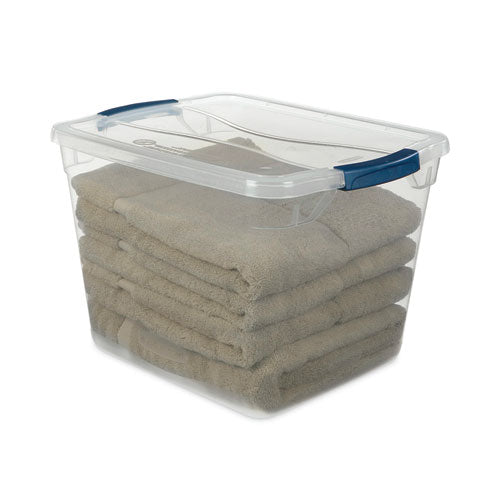 Image of Rubbermaid® RMCC300014 Clever Store Basic Latch-Lid Container, 7.5 gal, 13.37" x 18.75" x 10.5", Clear